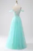Light Green Cold Shoulder Sequins Prom Dress sold by Zapaka