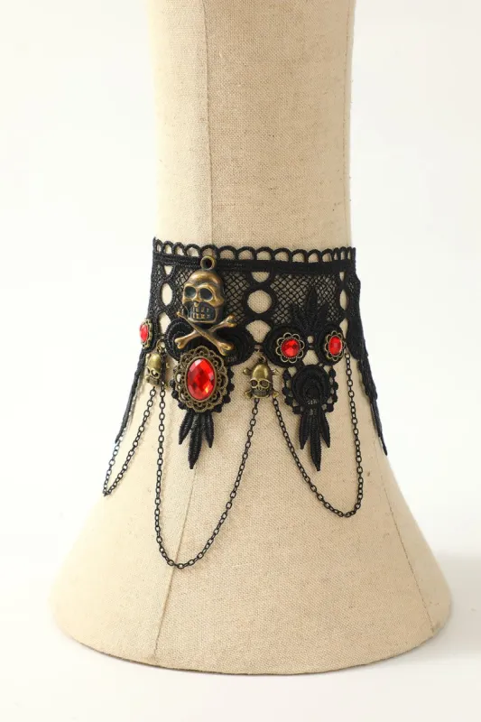 Black Lace Halloween Necklace sold by Zapaka