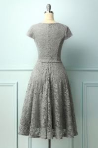 Grey Lace Midi Dress sold by Zapaka
