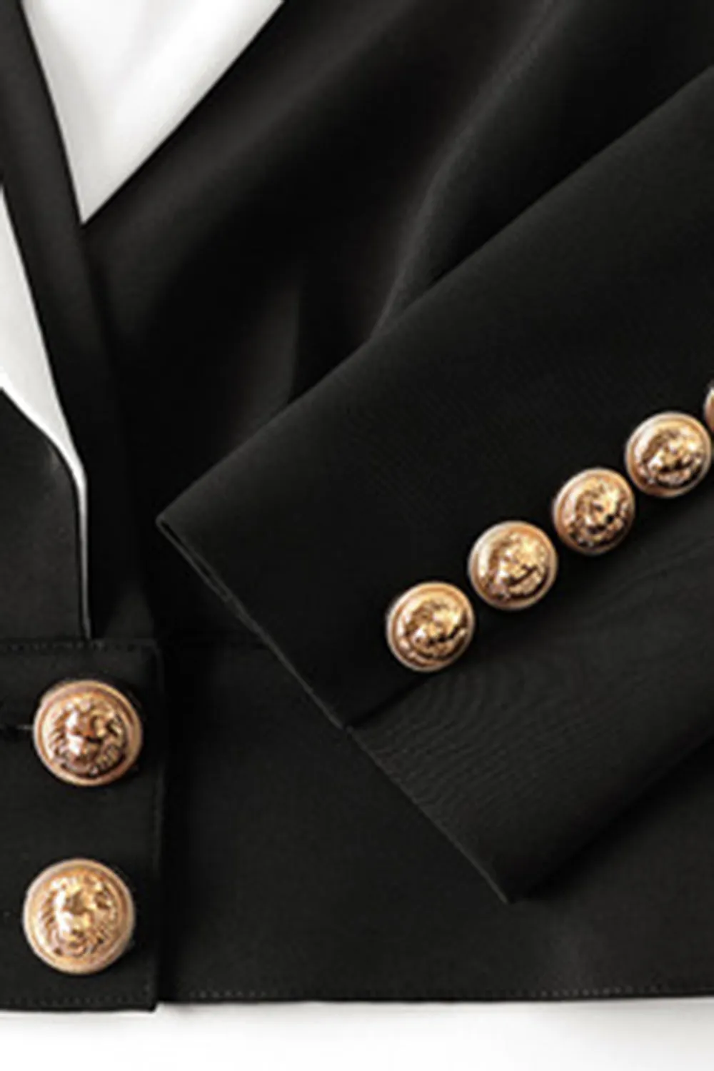 Black Notched Lapel Short Women's Blazer sold by Zapaka product image thumbnail 2