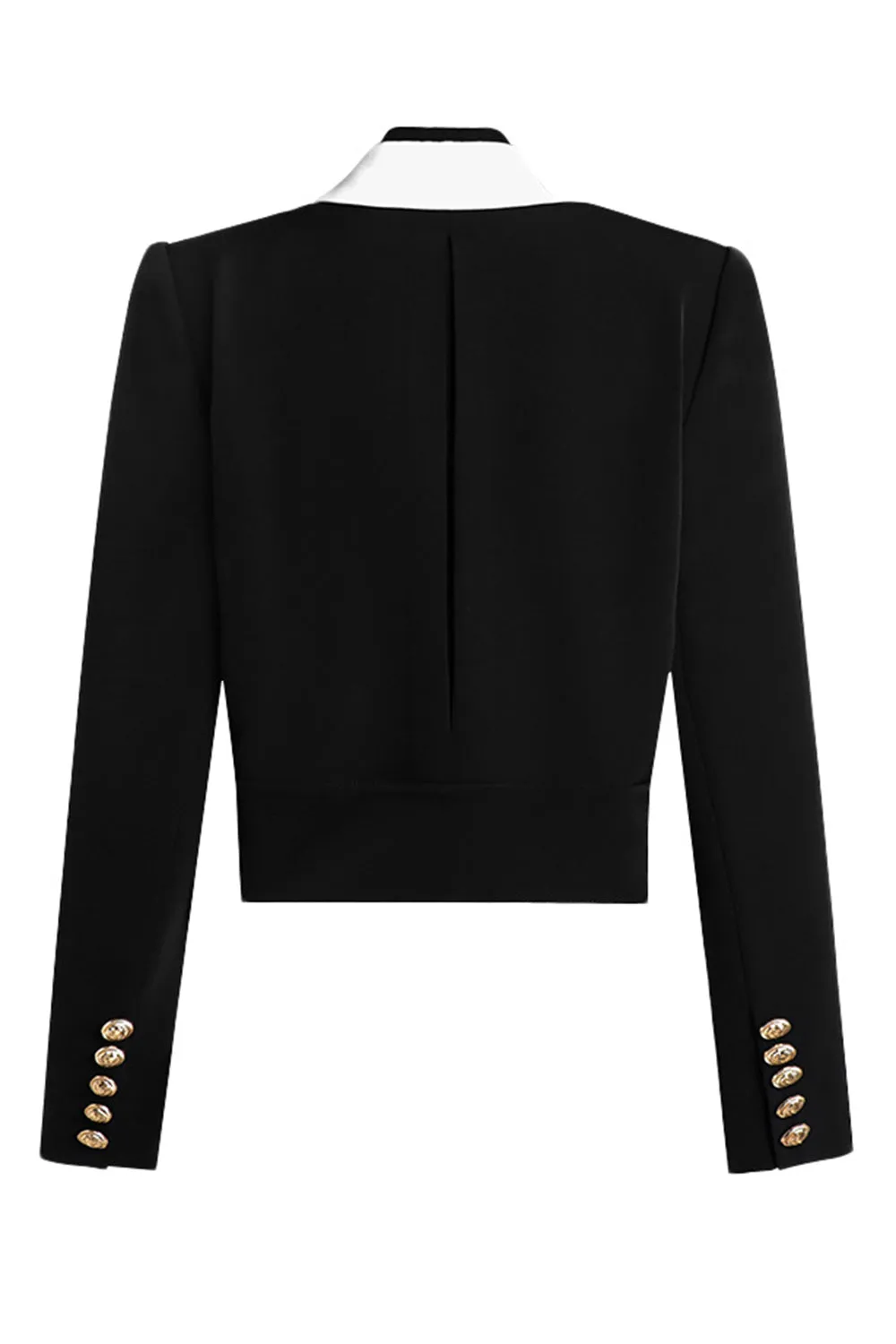 Black Notched Lapel Short Women's Blazer sold by Zapaka product image thumbnail 3