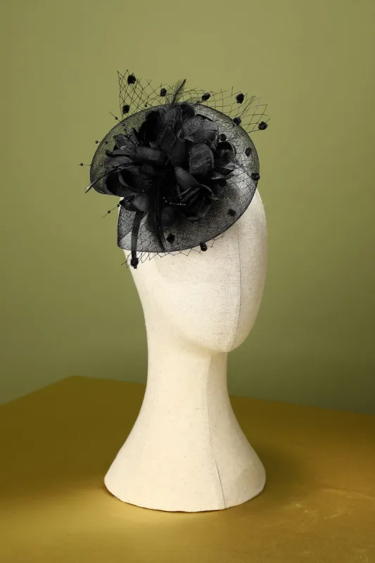 1920s Black Feather Beaded Headband sold by Zapaka