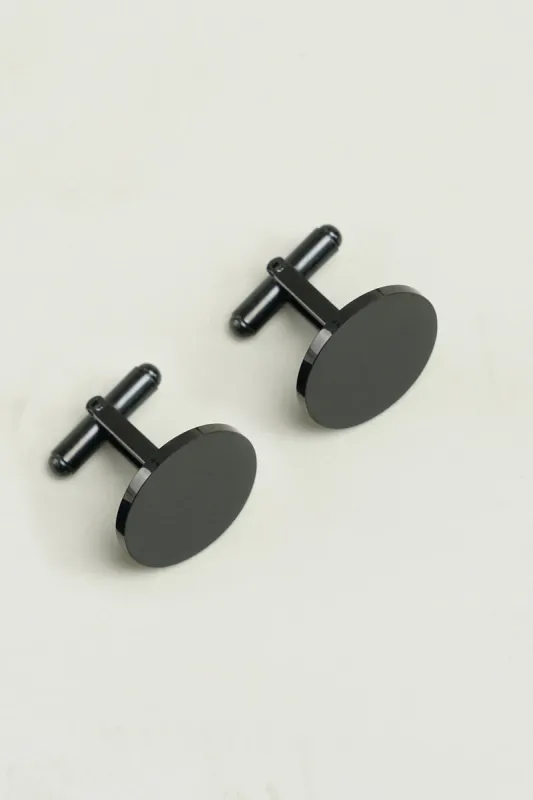 Black Simple Tuxedo Shirts Cufflinks sold by Zapaka