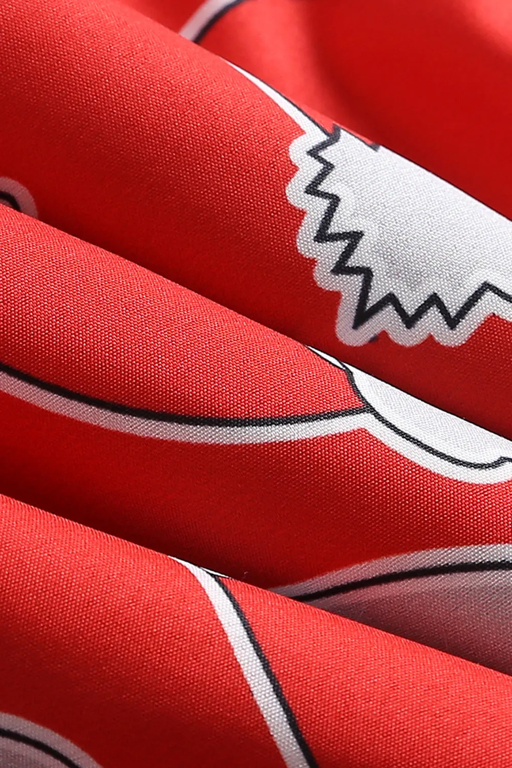 Halterneck Santa Print Red Christmas Dress sold by Zapaka product image thumbnail 5
