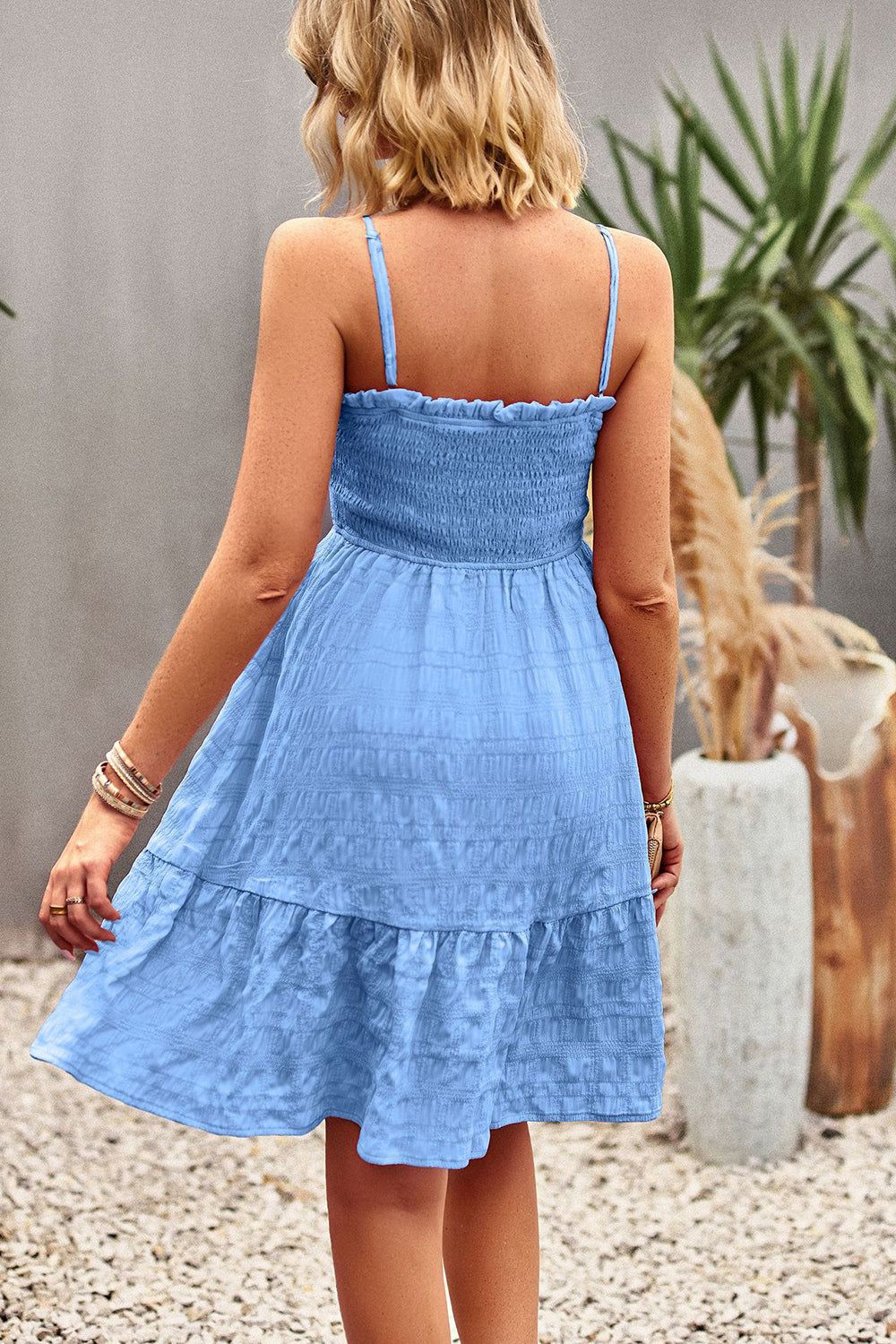 Black Spaghetti Straps A Line Short Summer Dress sold by Zapaka product image thumbnail 4