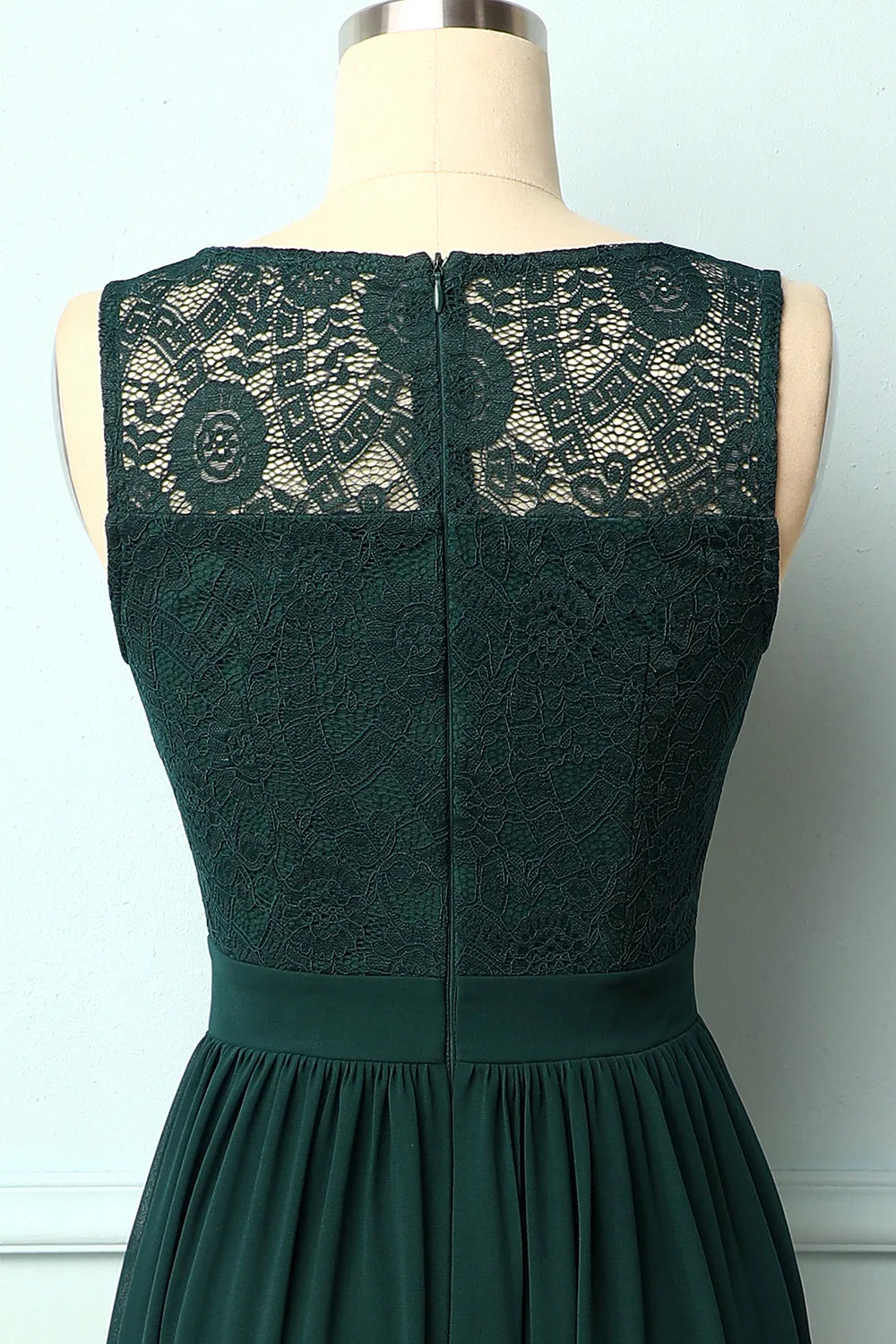 Dark Green Lace Long Dress sold by Zapaka product image thumbnail 4