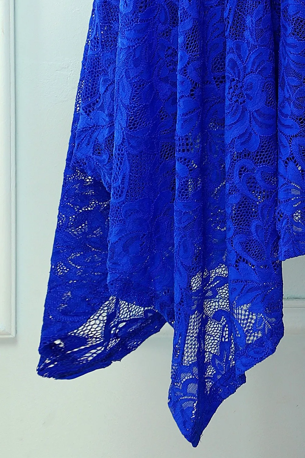 Asymmetical Royal Blue Lace Dress sold by Zapaka product image thumbnail 5