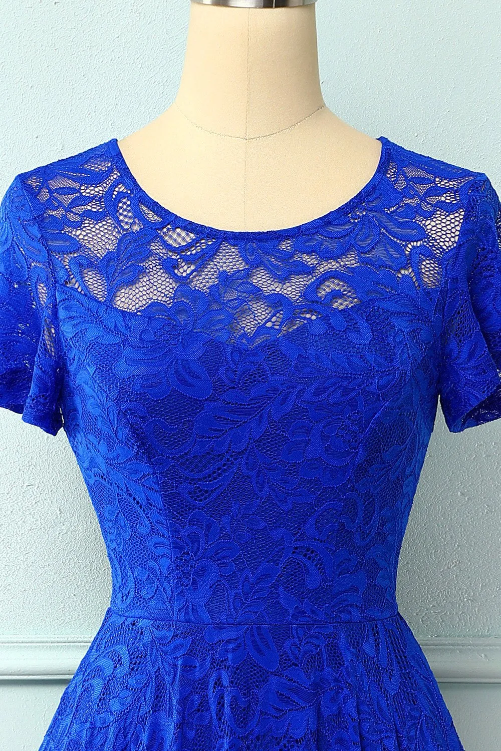 Asymmetical Royal Blue Lace Dress sold by Zapaka product image thumbnail 3