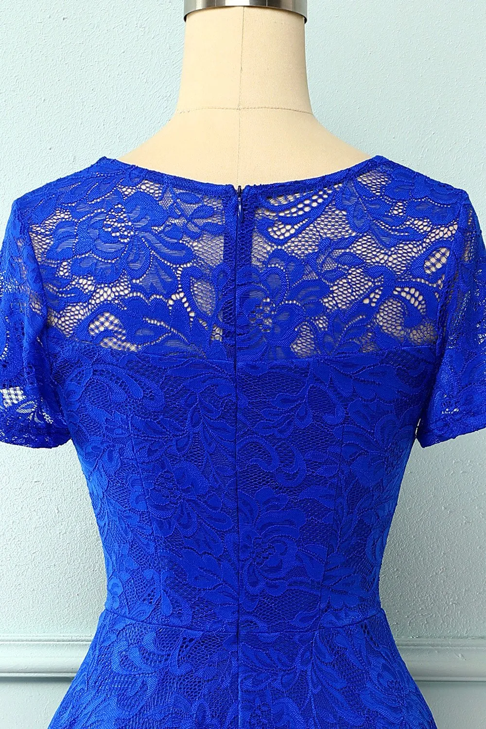 Asymmetical Royal Blue Lace Dress sold by Zapaka product image thumbnail 4