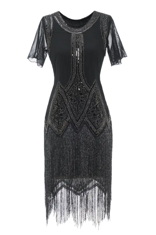 Luxurious Sequined Beaded Fringe 1920s Dress sold by Zapaka