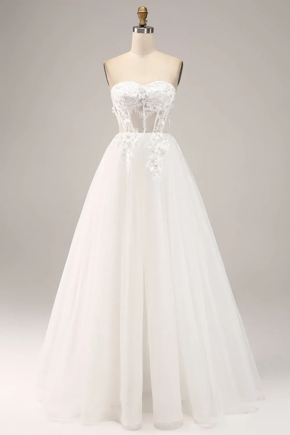 Off the Shoulder Tulle Wedding Dress with Appliques sold by Zapaka product image thumbnail 3