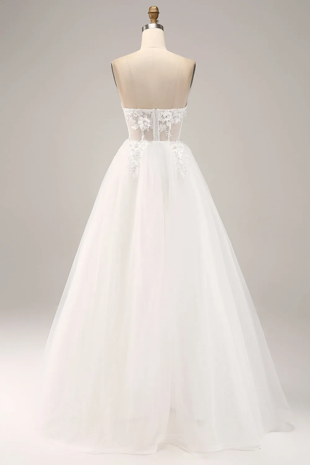 Off the Shoulder Tulle Wedding Dress with Appliques sold by Zapaka product image thumbnail 4