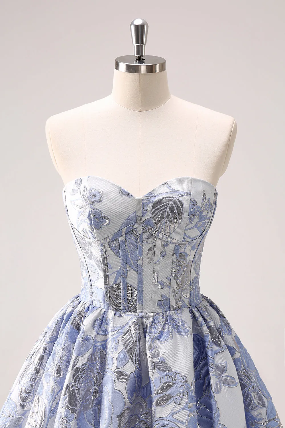 Blue Corset A Line Sweetheart Homecoming Dress sold by Zapaka product image thumbnail 4