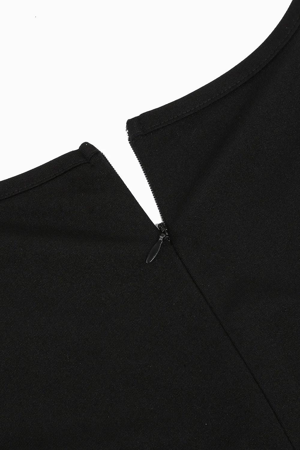 Fuchsia and Black Vintage 1950s Dress sold by Zapaka product image thumbnail 5