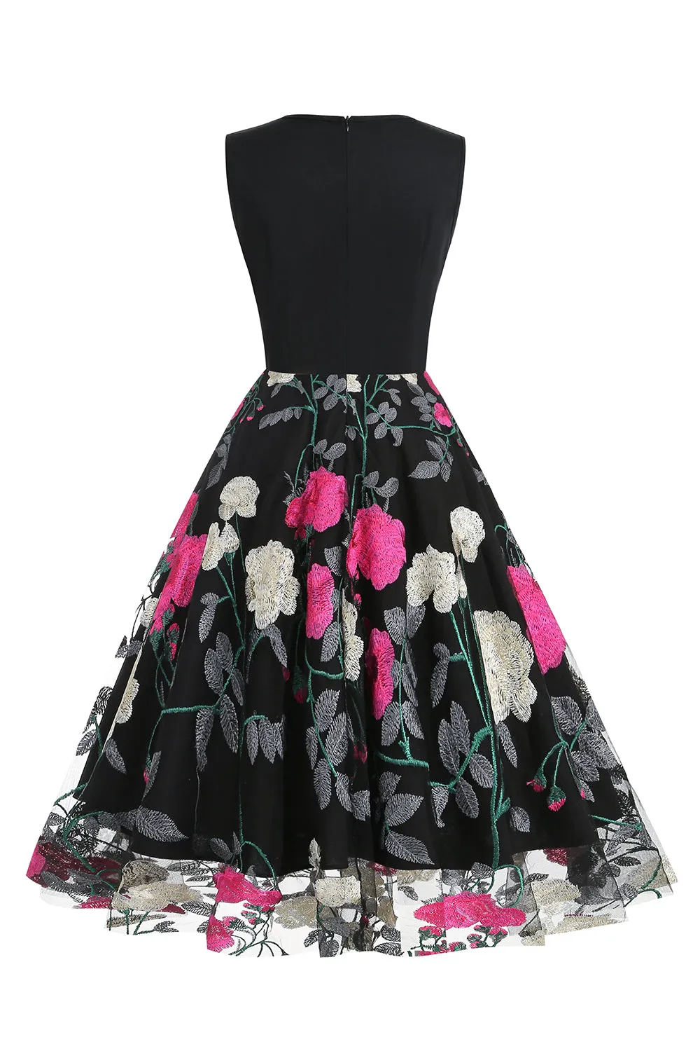 Fuchsia and Black Vintage 1950s Dress sold by Zapaka product image thumbnail 2