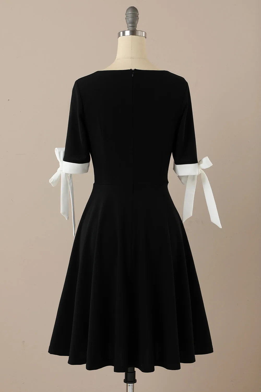 Black Retro Style 1950s Swing Dress sold by Zapaka product image thumbnail 2