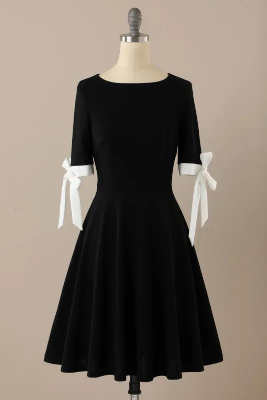Black Retro Style 1950s Swing Dress sold by Zapaka
