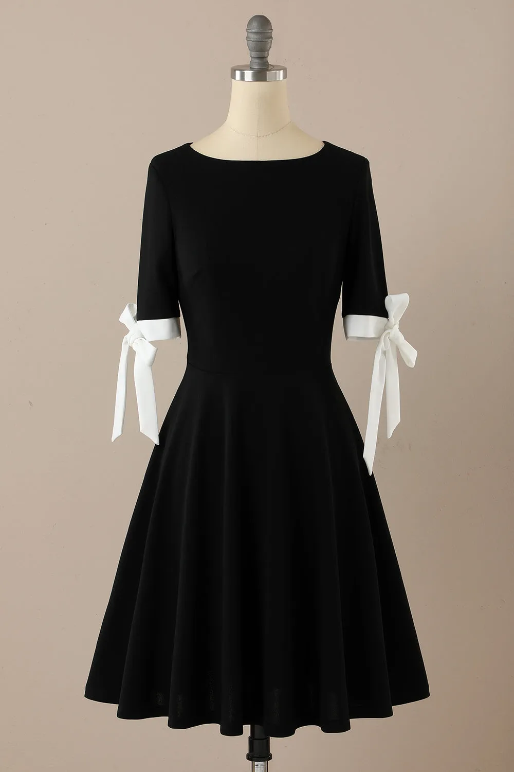 Black Retro Style 1950s Swing Dress sold by Zapaka