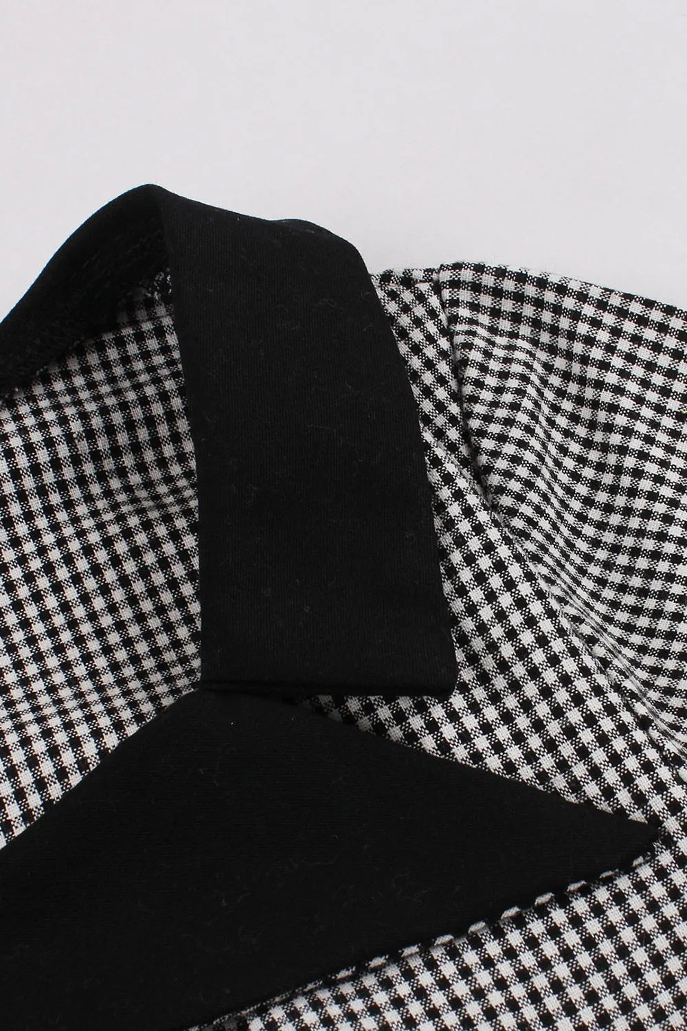 Plaid Black Swing 1950s Dress with Buttons sold by Zapaka product image thumbnail 4