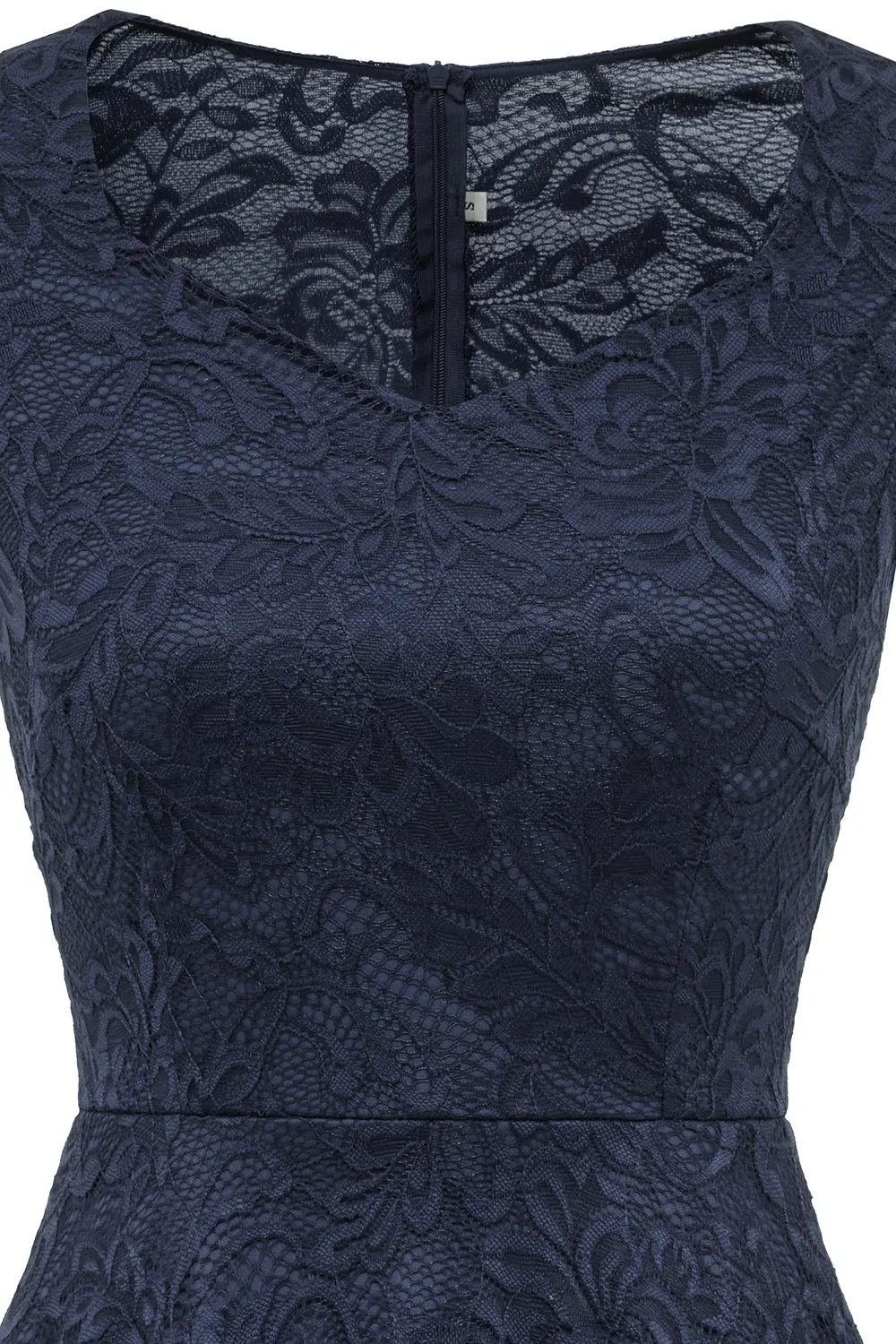 Round Neck Navy Lace Dress sold by Zapaka product image thumbnail 4
