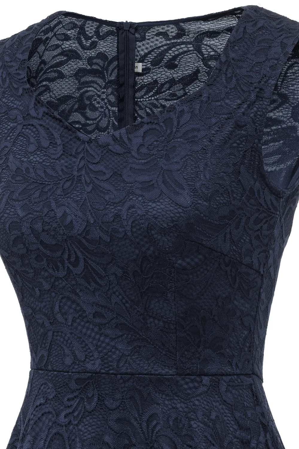 Round Neck Navy Lace Dress sold by Zapaka product image thumbnail 5
