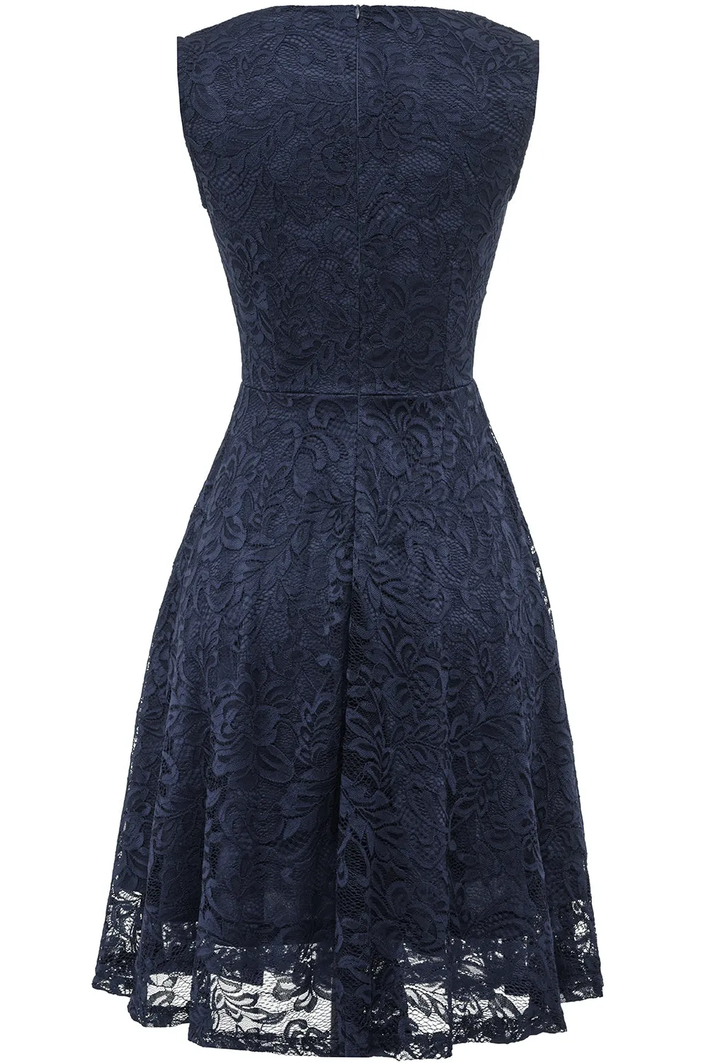 Round Neck Navy Lace Dress sold by Zapaka product image thumbnail 2