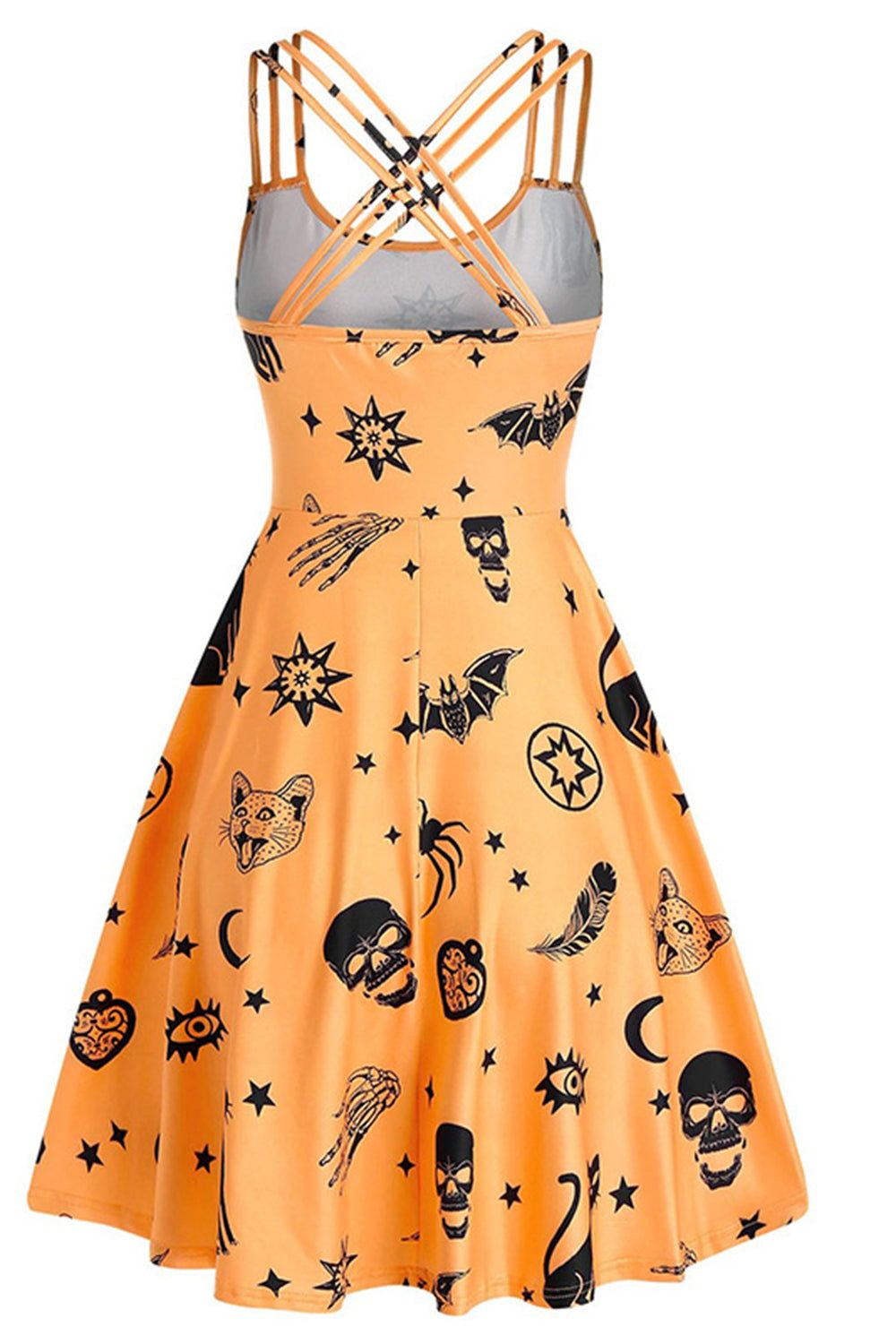 Black Skull Print Pin Up Vintage Dress sold by Zapaka product image thumbnail 4