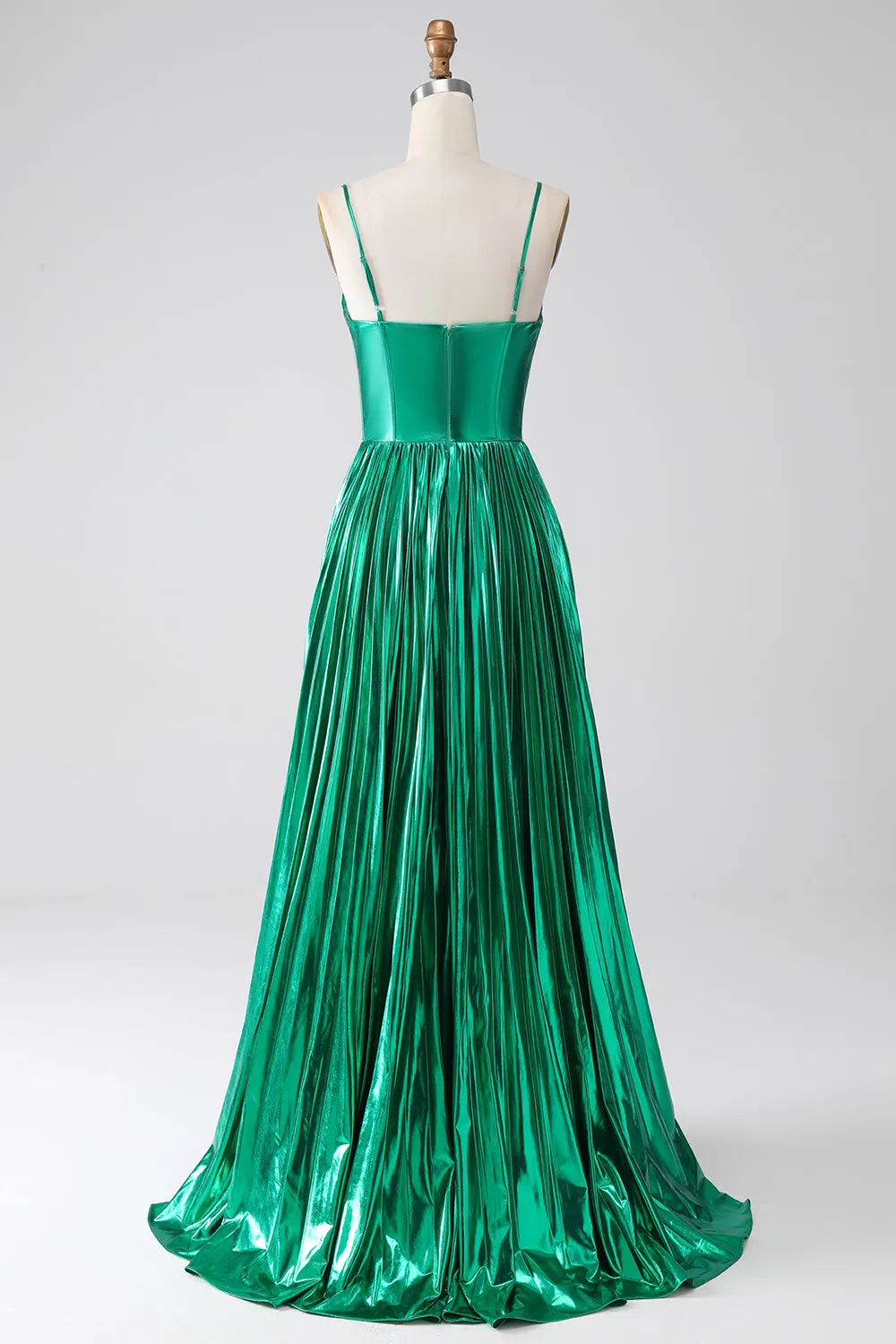A-line Dark Green Corset Prom Dress with Slit sold by Zapaka product image thumbnail 2