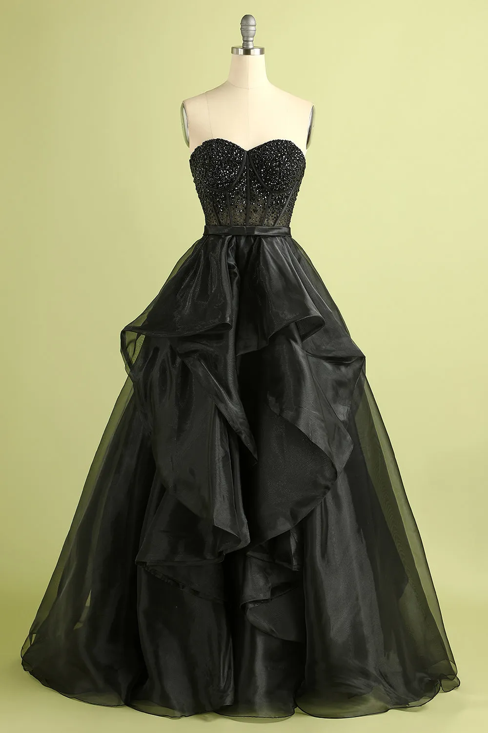 Black Strapless Ball Gown Formal Evening Dress sold by Zapaka product image thumbnail 5