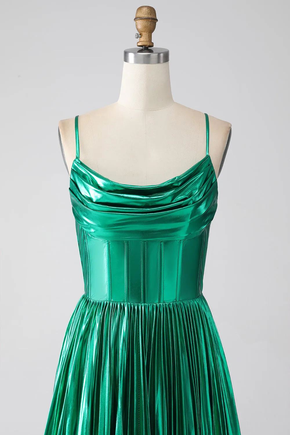 A-line Dark Green Corset Prom Dress with Slit sold by Zapaka product image thumbnail 4