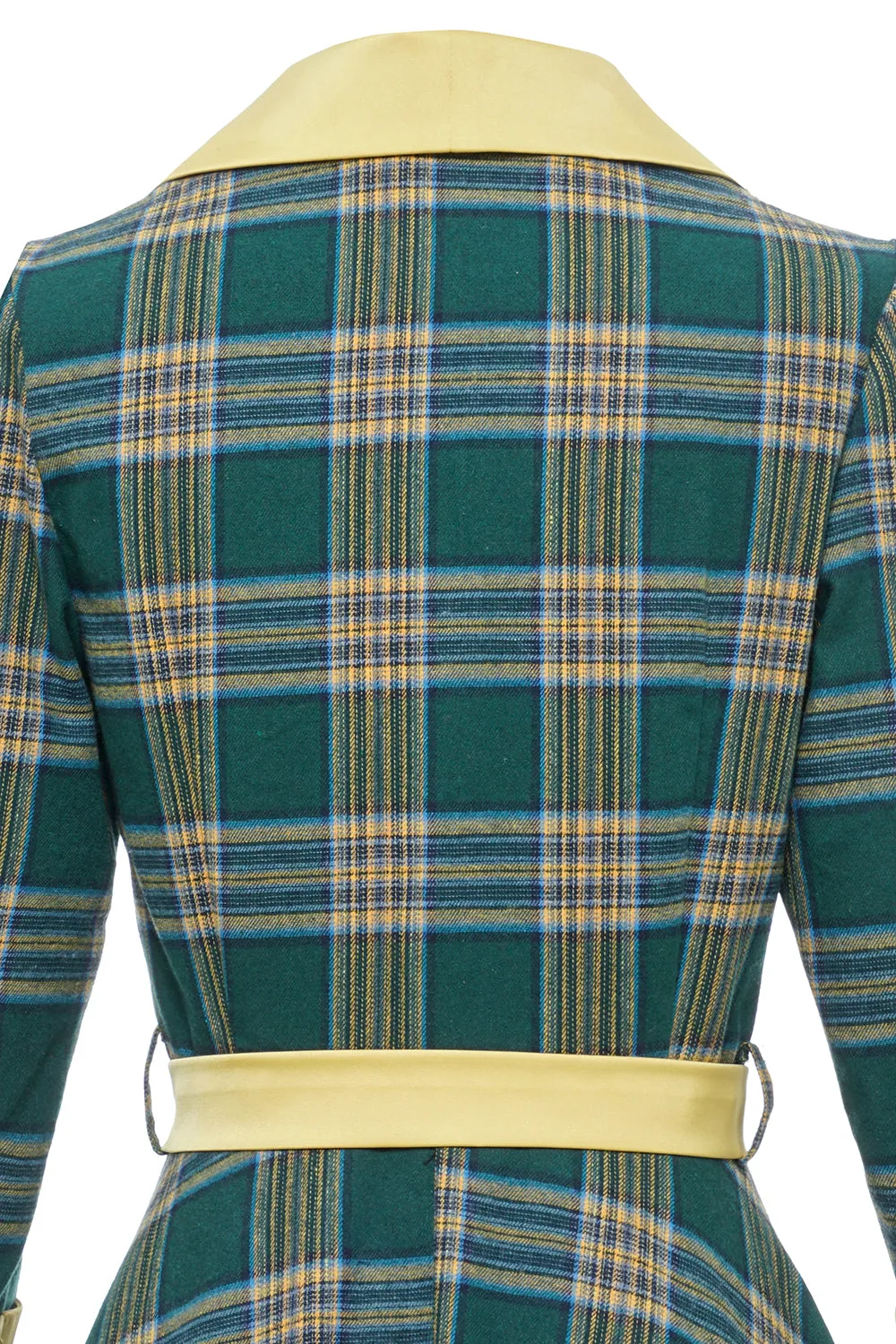 Green Plaid Fall Vintage Dress sold by Zapaka product image thumbnail 5