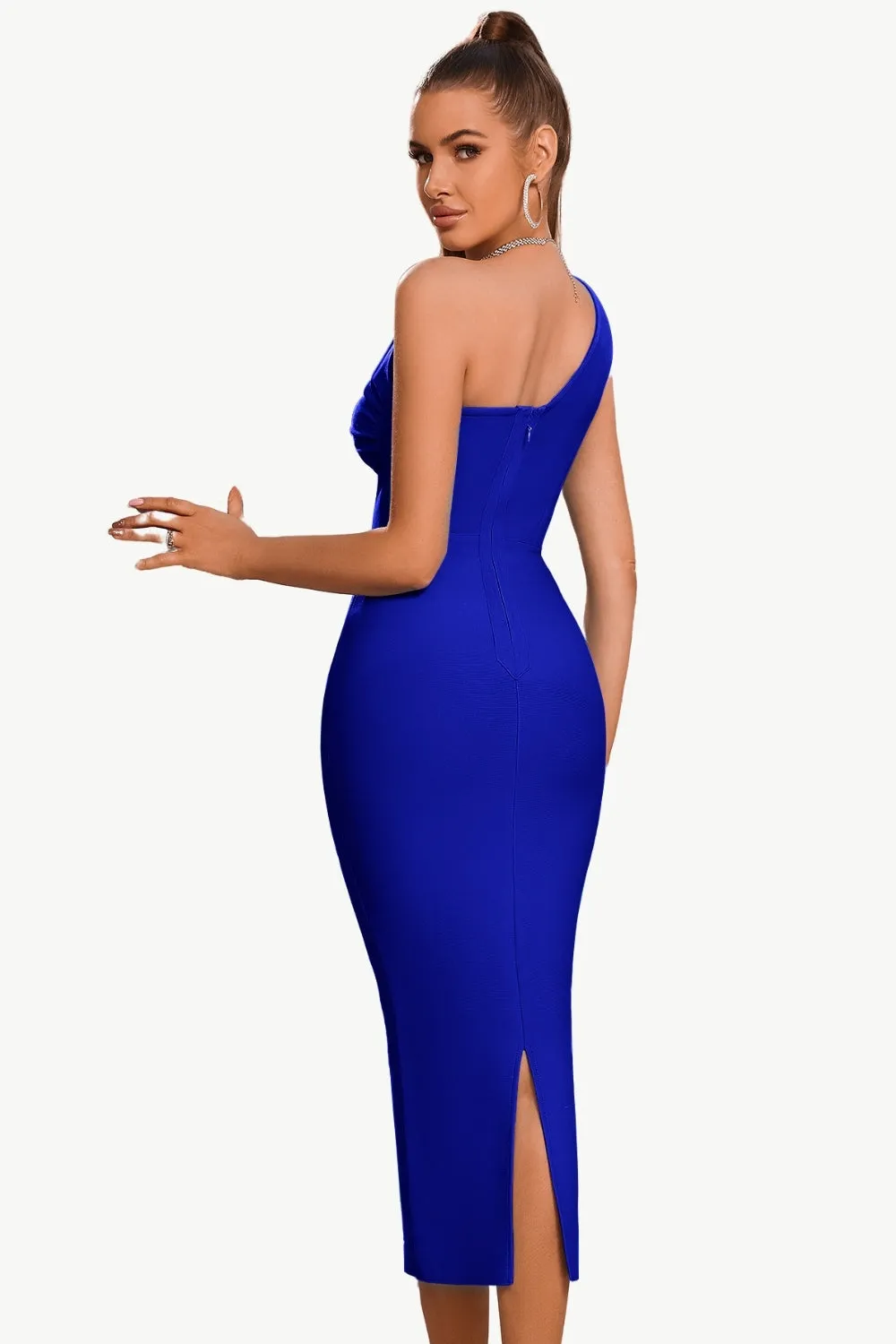 Bodycon One Shoulder Black Party Dress sold by Zapaka product image thumbnail 5
