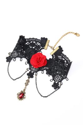 Black Women Halloween Necklace with Flowers sold by Zapaka