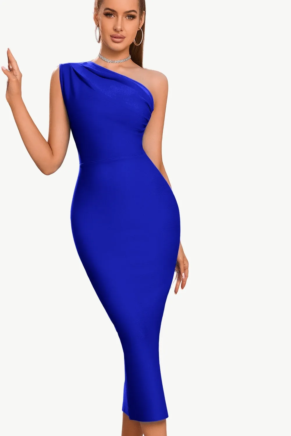 Bodycon One Shoulder Black Party Dress sold by Zapaka product image thumbnail 4