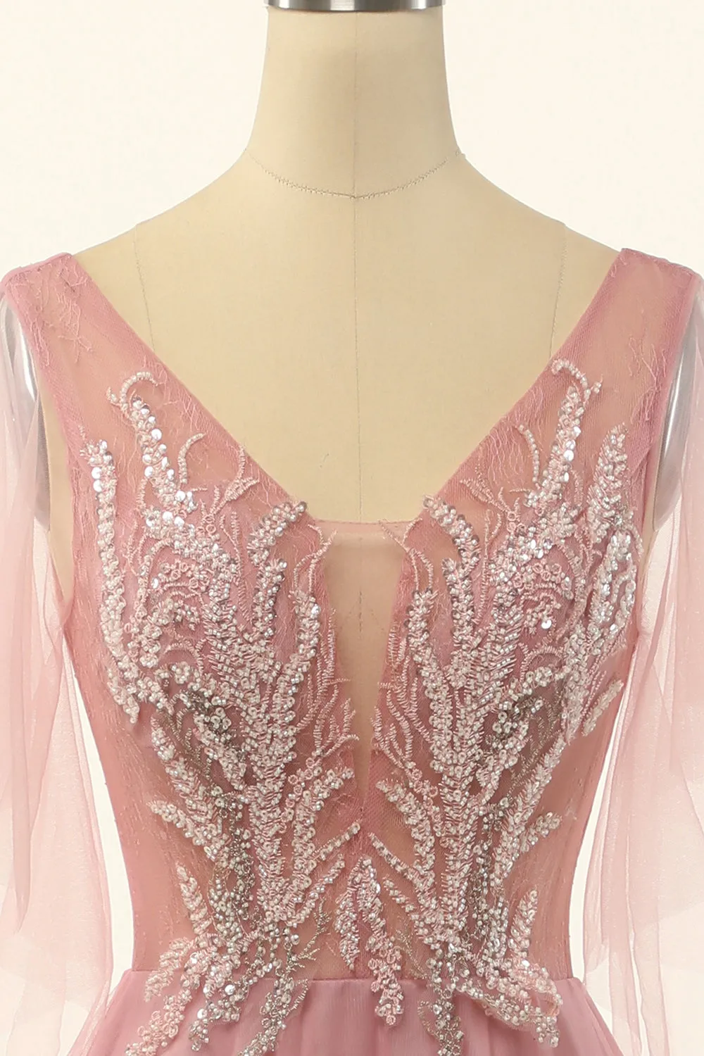 Blush Beading Tulle A-line Prom Dress sold by Zapaka product image thumbnail 4