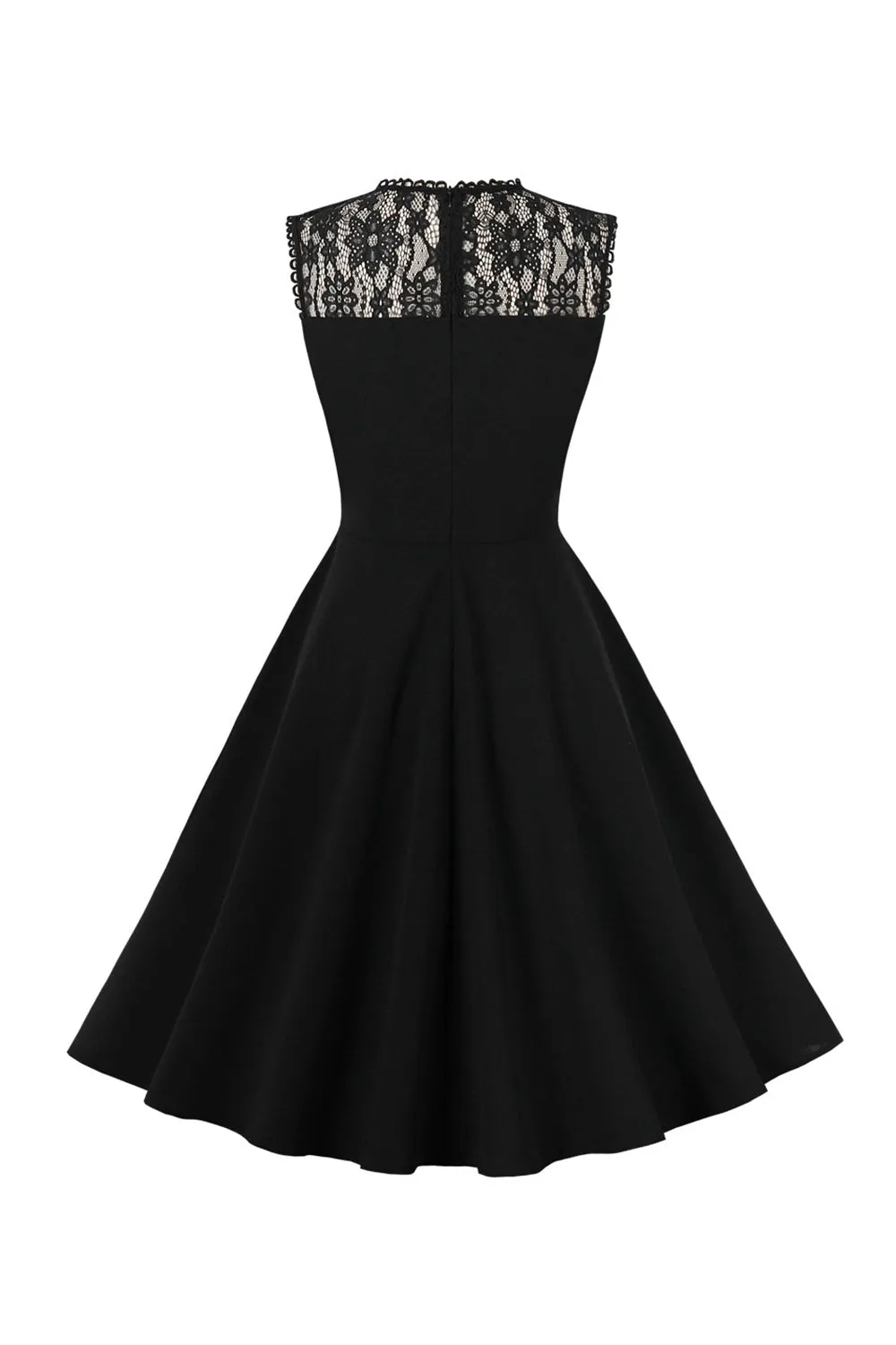 Black Swing 1950s Dress with Lace sold by Zapaka product image thumbnail 2