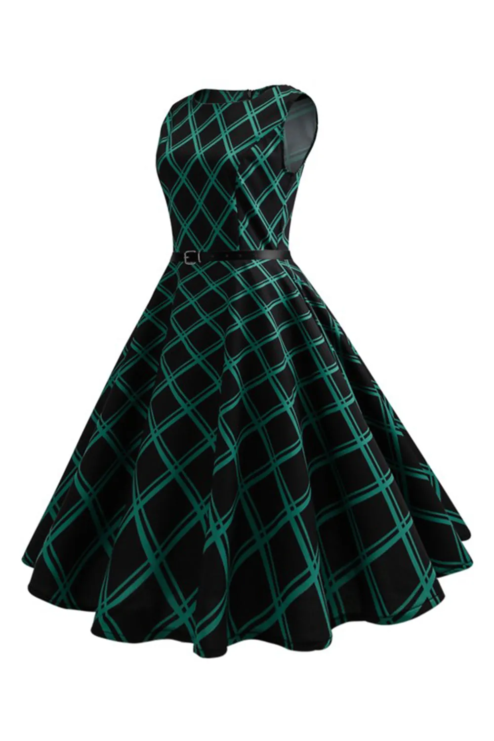 Swing Green Plaid 1950s Dress sold by Zapaka product image thumbnail 3