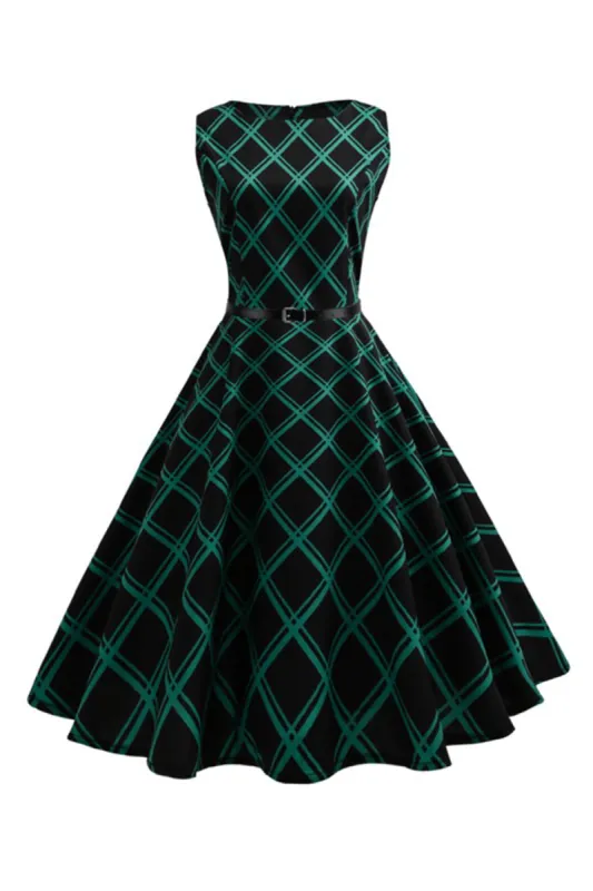 Swing Green Plaid 1950s Dress sold by Zapaka