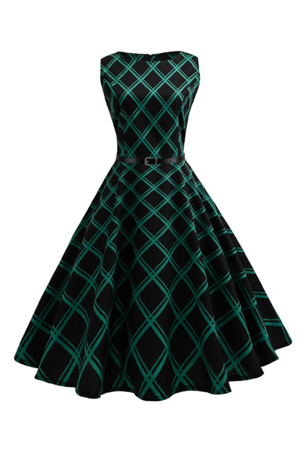 Swing Green Plaid 1950s Dress sold by Zapaka