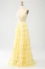 Sky Blue A-Line Sweetheart Tiered Corset Long Prom Dress sold by Zapaka