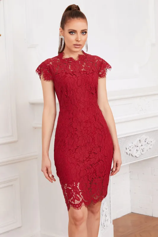 Red Bodycon Lace Dress sold by Zapaka