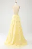 Sky Blue A-Line Sweetheart Tiered Corset Long Prom Dress sold by Zapaka
