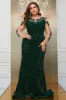 Dark Green Mermaid Plus Size Sequin Prom Dress with Appliques sold by Zapaka