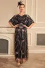 Sparkly Black Flower Oversized Long 1920s Dress with Accessories Set sold by Zapaka