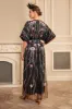 Sparkly Black Flower Oversized Long 1920s Dress with Accessories Set sold by Zapaka