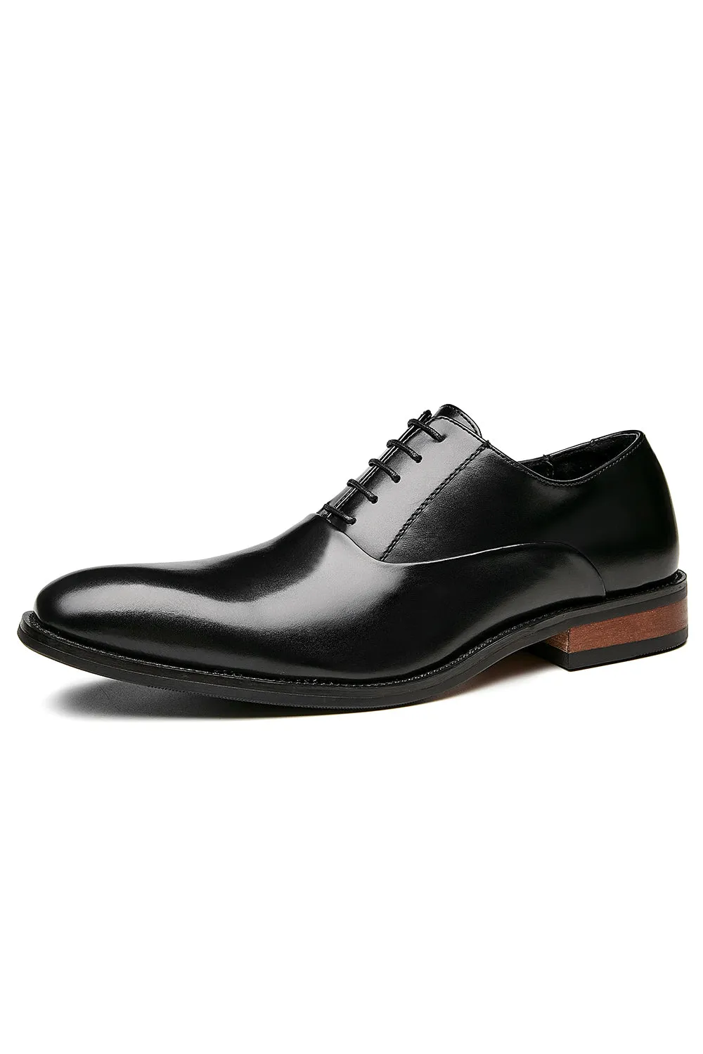 Black Men's Leather Slip-On Dress Shoes sold by Zapaka product image thumbnail 3