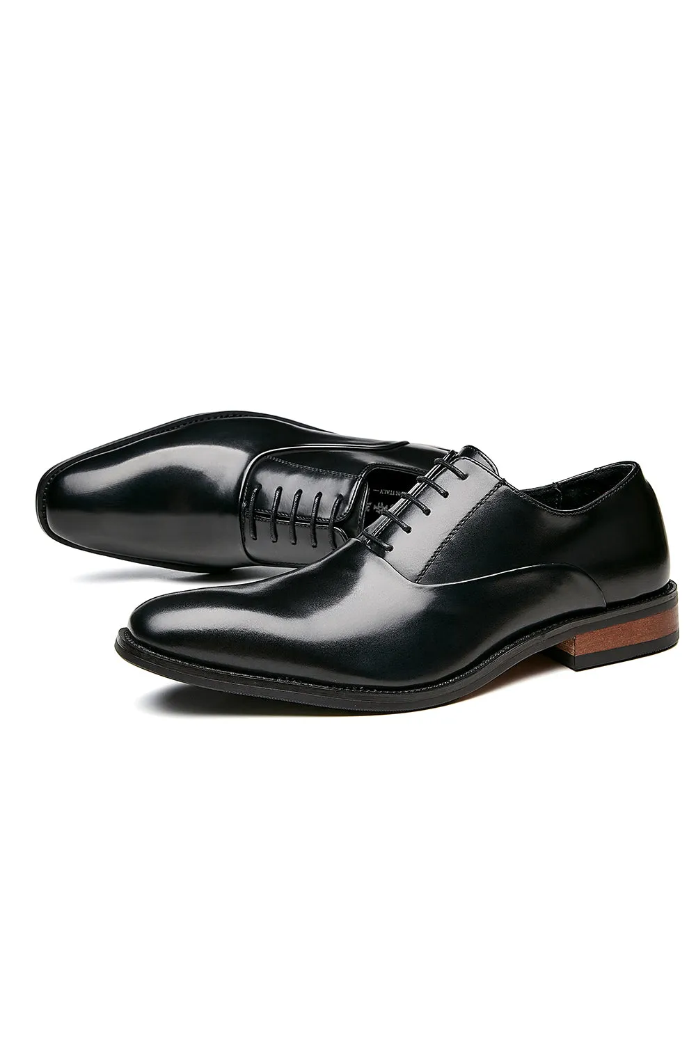 Black Men's Leather Slip-On Dress Shoes sold by Zapaka product image thumbnail 4