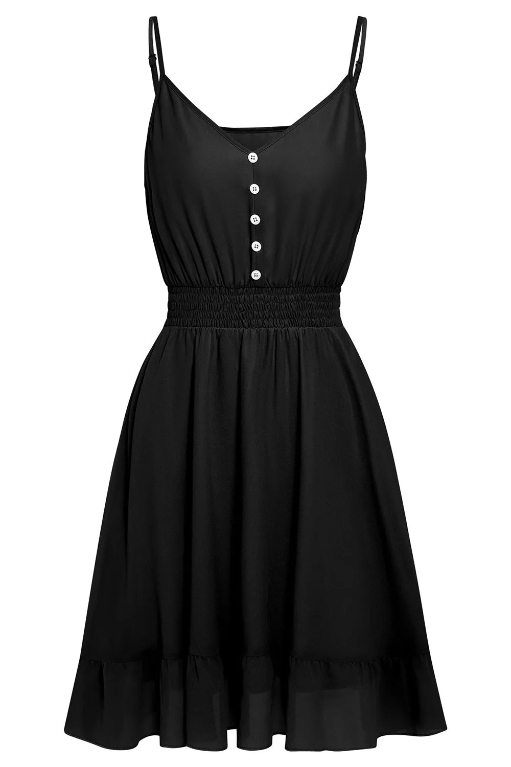 Black Spaghetti Straps A Line Summer Dress sold by Zapaka product image thumbnail 5