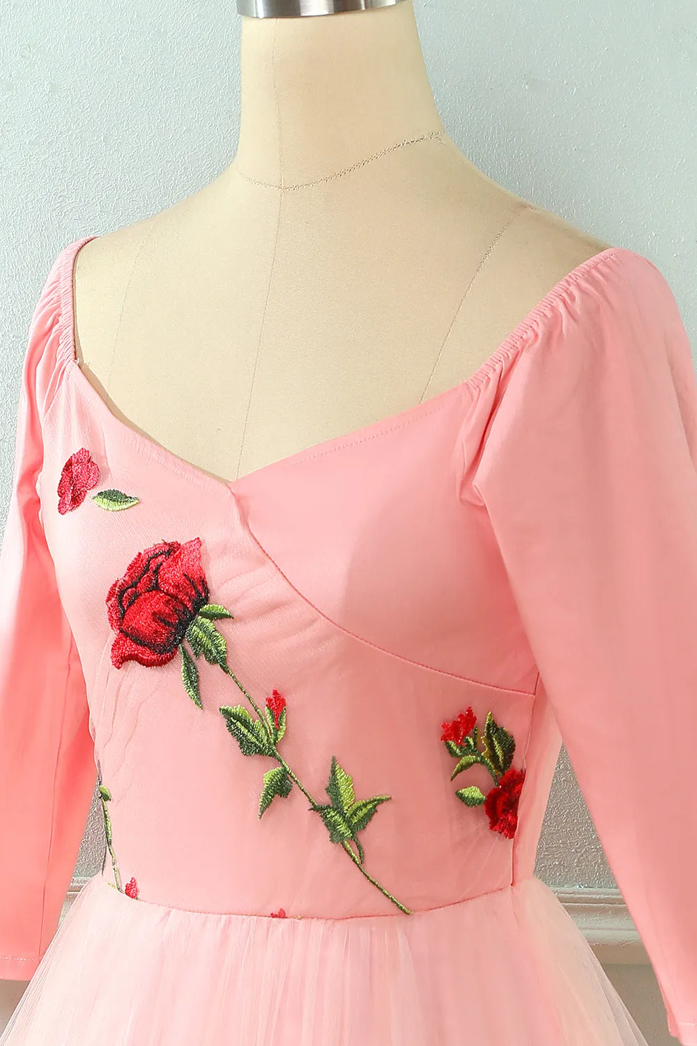 Embroidered Rose Lace Mesh Vintage Dress sold by Zapaka product image thumbnail 5