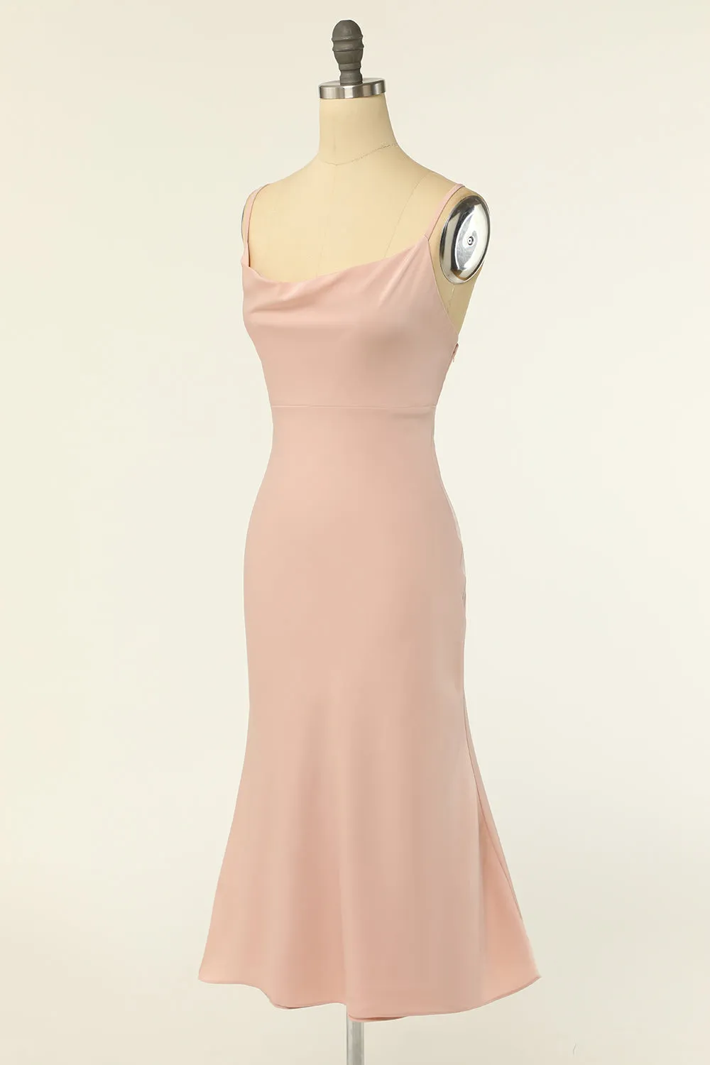 Sheath Spaghetti Straps Blush Bridesmaid Dress sold by Zapaka product image thumbnail 4